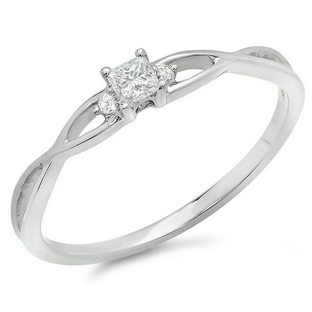 ctw 10K Round Diamond Ladies Bridal Engagement Ring Set With Matching Band Dazzlingrock Collection 0.15 Carat Yellow Gold 